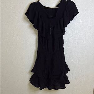 NWT- Bobi Black- Elegant Black off the shoulder Ruffled Dress- Size small